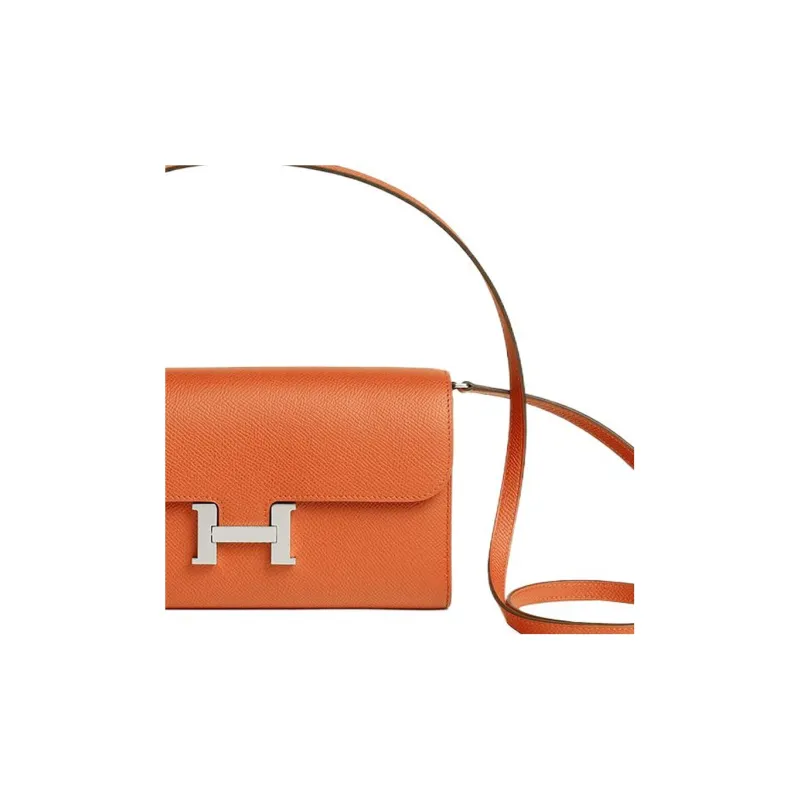 HERMES Constance To Go Epsom Calfskin Wallets Handheld Shoulder Bag Crossbody Bag Regular Women's 93 Orange Orange-3