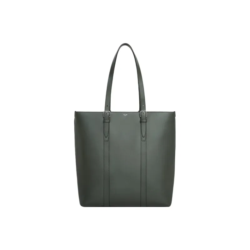 CELINE Cabas Smooth Cow Leather Tote Bag Shopping Bag Handbag Regular Men's Dark Army Green-1