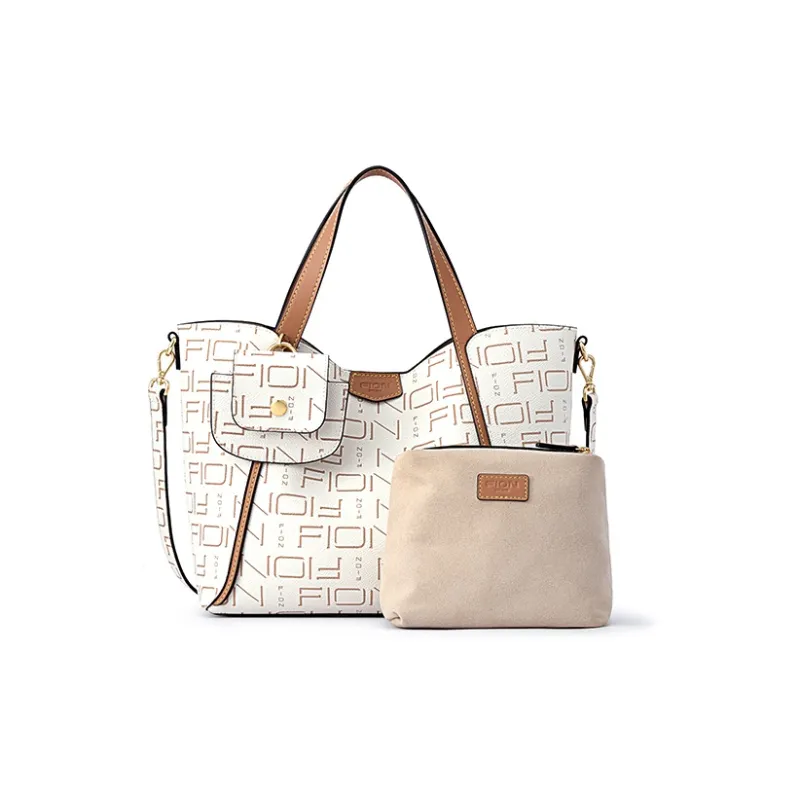FION Coated Canvas Tote Bag, Shopping Bag, Letter Bag, Handbag, Shoulder Bag Tubas Women's Brown-13