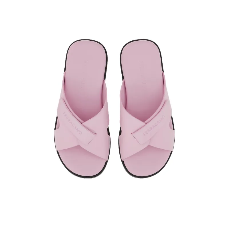 FERRAGAMO Embossed-logo Crossover-strap Sandals-3
