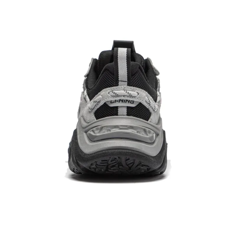 LiNing CF Tracing Collection Qianxing Strategy 2 Anti Slip Wear Resistant Low Top Casual Shoes Women's Black Gray-5
