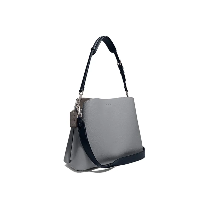 COACH Willow Split Cow Leather Tote Bag, Shopping Bag, Handbag, Shoulder Bag Tubas Women's Black-1