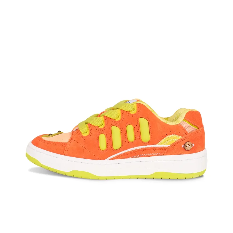Ollieskate Anti-Slip Wear-Resistant Low-Top Skateboard Shoes Unisex Orange Green-0