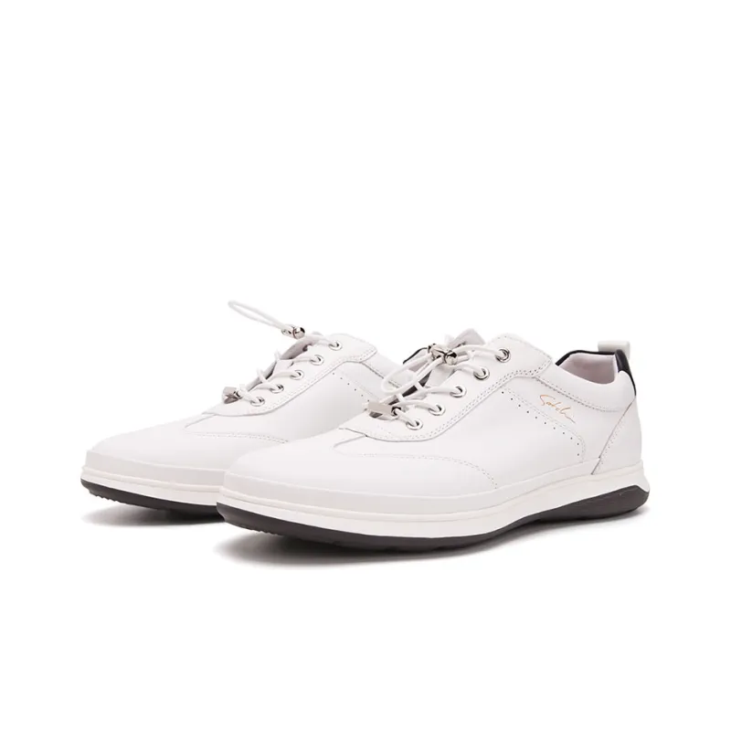 Satchi Cushioning Wear Resistant Low Top Skateboard Shoes Men's White-2
