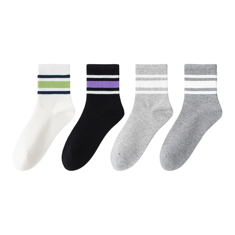 MIIOW Mid Calf Socks Women's 4 Pack-21