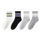 4 Pack (White Blue Green+Black White Purple+Light Heather Gray+Dark Heather Gray)