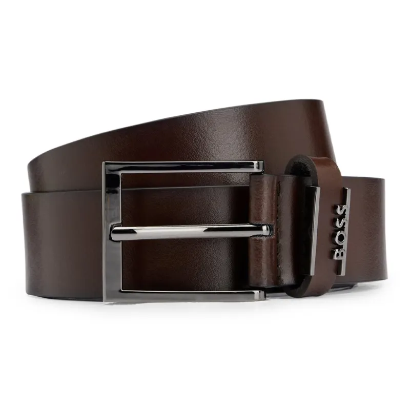 HUGO BOSS Logo plaque Leather Belt-0