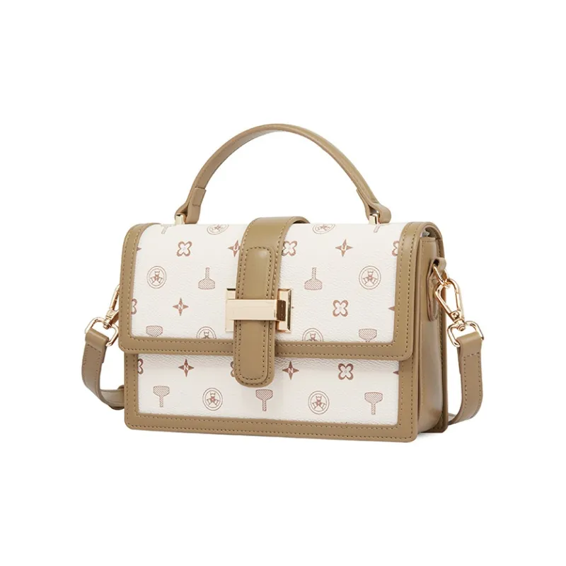 TUCANO PU Small Square Bag, One Shoulder Handbag Trumpets Women's Ecru-1