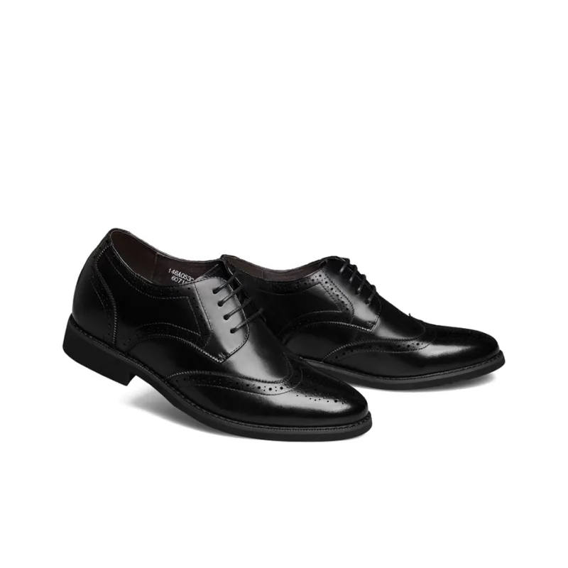 SULEGAO Dress Shoes Men Low Top Brown/Black-8