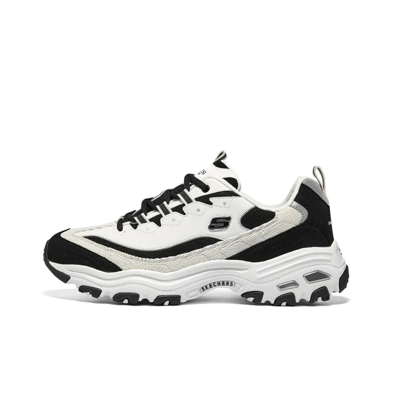 Skechers D'LITES HYPER BURST Cushioning Breathable Low Top Casual Running Shoes Men's Black-0