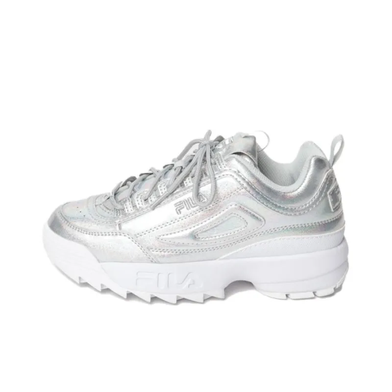 FILA Disruptor 2 PREMIUM Cushioning Wear-Resistant Low-Top Running Shoes Women's Silver Gray-0