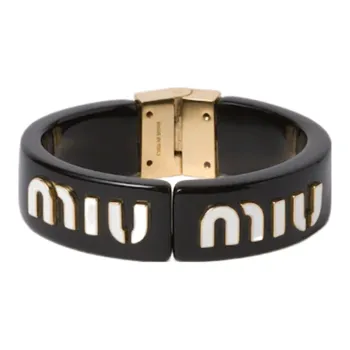 MIU MIU Metal Wristbands Women's Black
