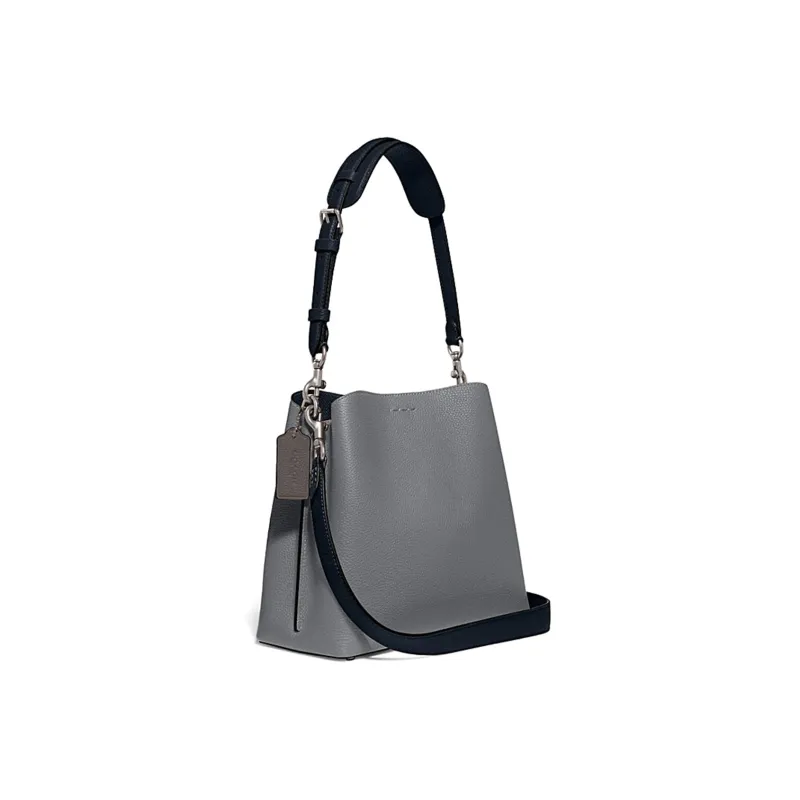 COACH Willow Split Cow Leather Tote Bag, Shopping Bag, Handbag, Shoulder Bag, Crossbody Bag Mini Women's Black-1