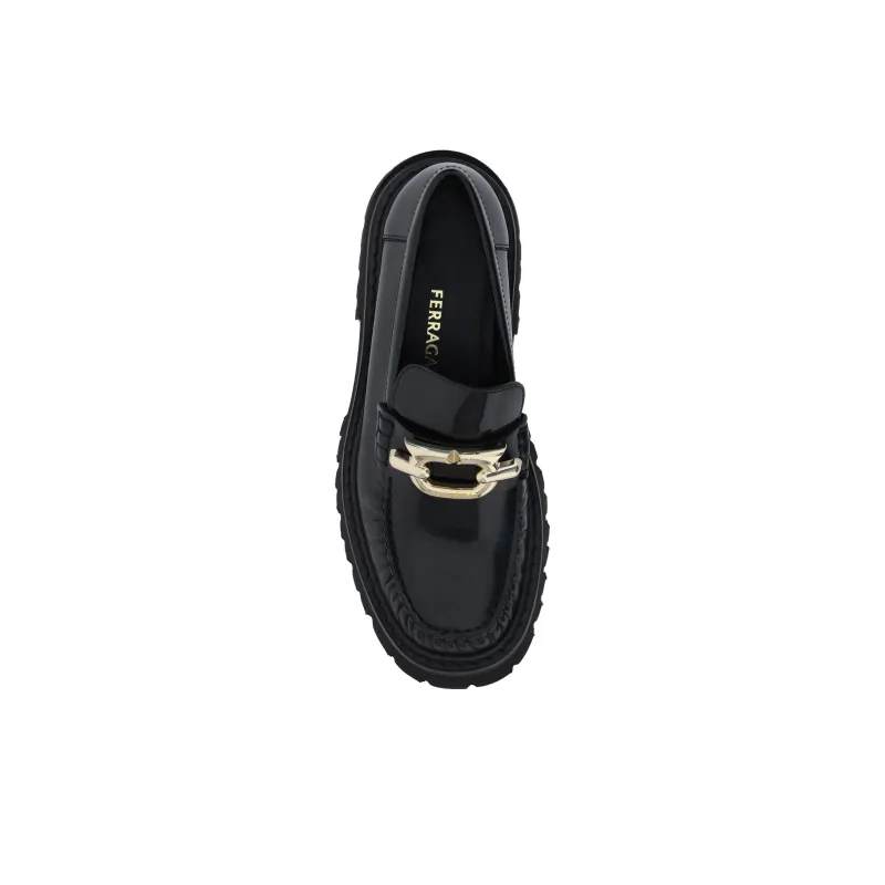 FERRAGAMO Gancini-buckle Leather Loafers-4