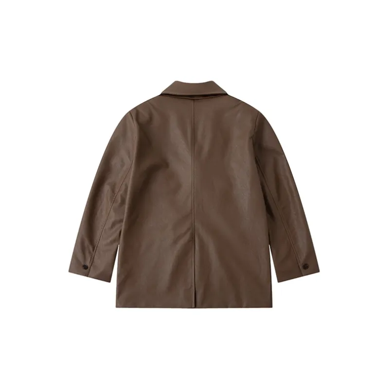 UNRETRO Leather Jackets Women's Brown-1