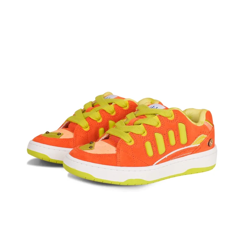 Ollieskate Anti-Slip Wear-Resistant Low-Top Skateboard Shoes Unisex Orange Green-2
