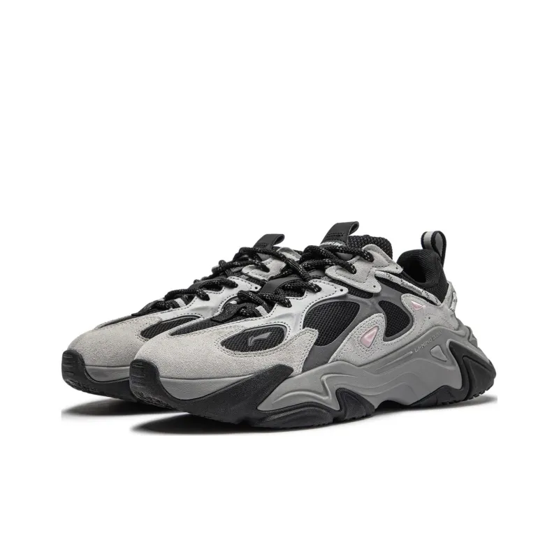 LiNing CF Tracing Collection Qianxing Strategy 2 Anti Slip Wear Resistant Low Top Casual Shoes Women's Black Gray-2