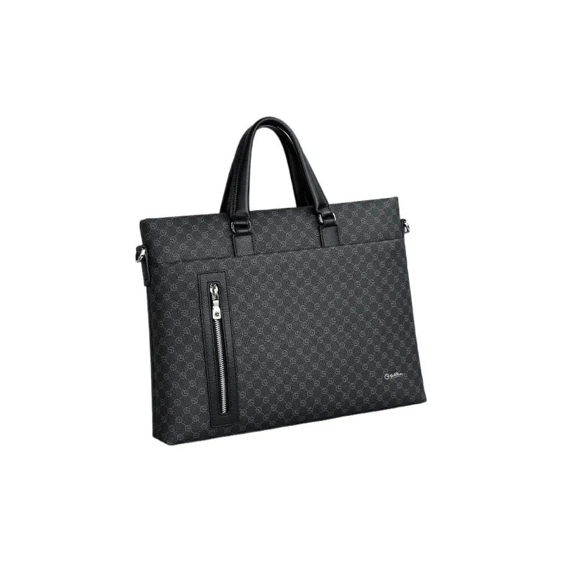 GOLDLION PVC Laptop Bag Handbag Large Size Men's Black-3