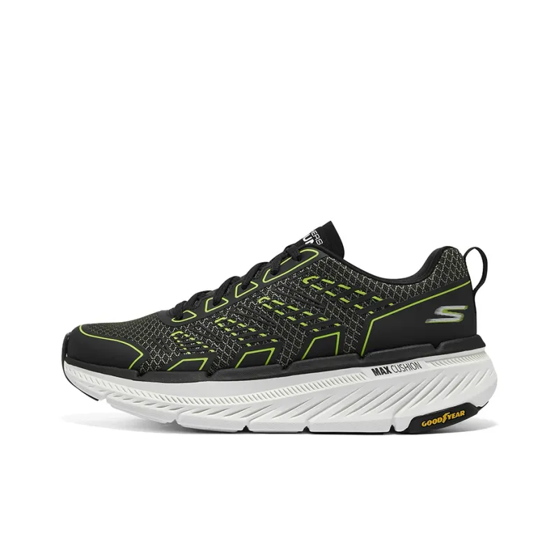 Skechers Max Cushioning Cushioned Slip Resistant Low Top Running Shoes Men's Olive Black-0