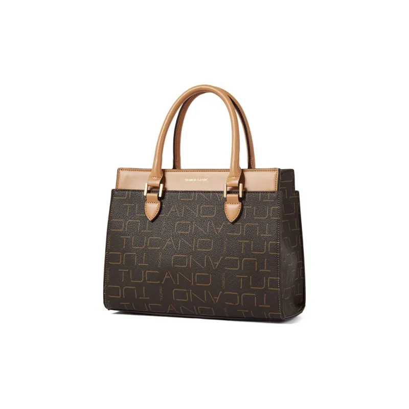TUCANO PU Crossbody Bag Tote Mom Bag Shopping Bag Handbag Medium Size Women's Coffee-1
