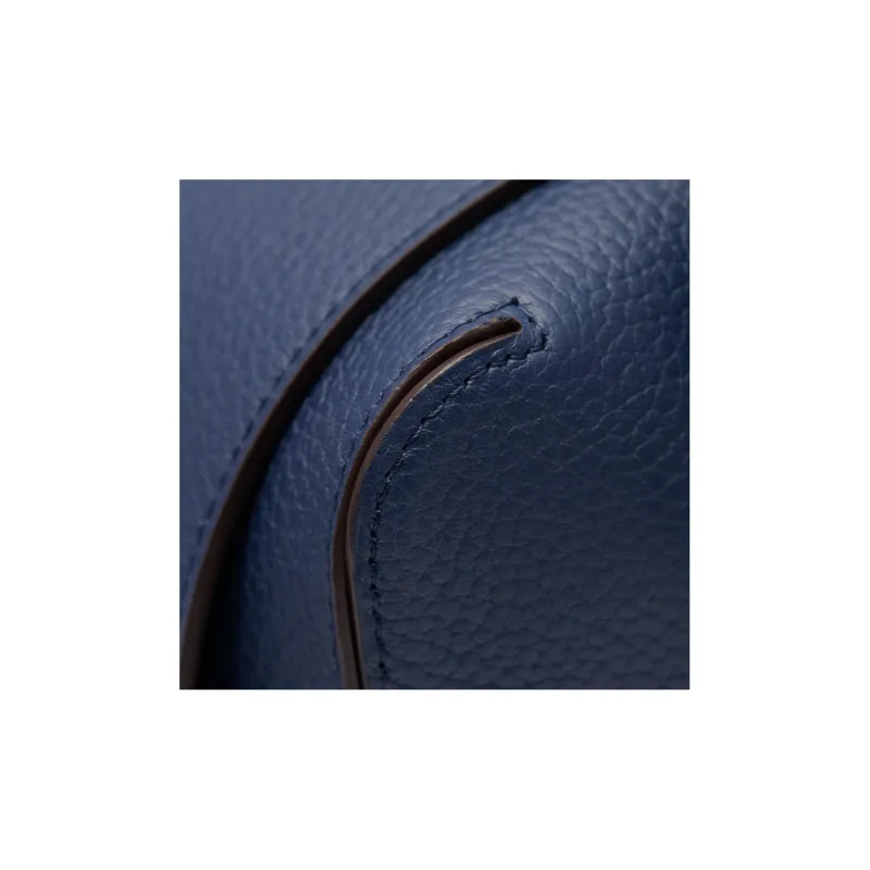 Delvau Cool Bo Grained Calfskin Shoulder Bag Crossbody Bag Handbag Medium Size Women's Dark Blue-6
