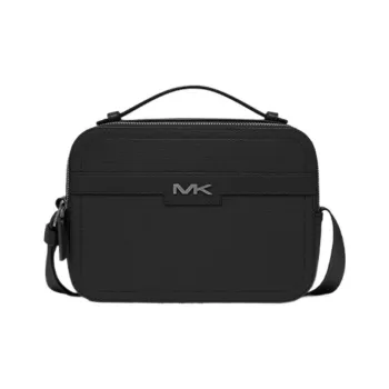 MICHAEL KORS MK Cooper Artificial Leather Camera Bag, Handbag, Shoulder Bag, Crossbody Bag Men's Black