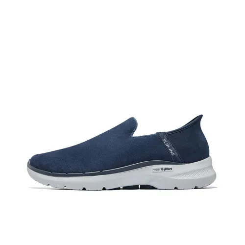 Skechers Cushioning Wear Resistant Low Top Running Shoes Men's Navy