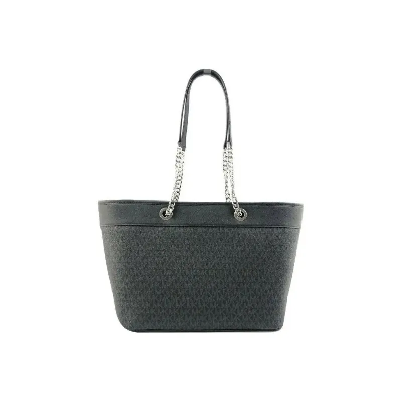 MICHAEL KORS Shania PVC With Skin Tote Bag Shopping Bag Handbag Shoulder Bag Women's Black-3
