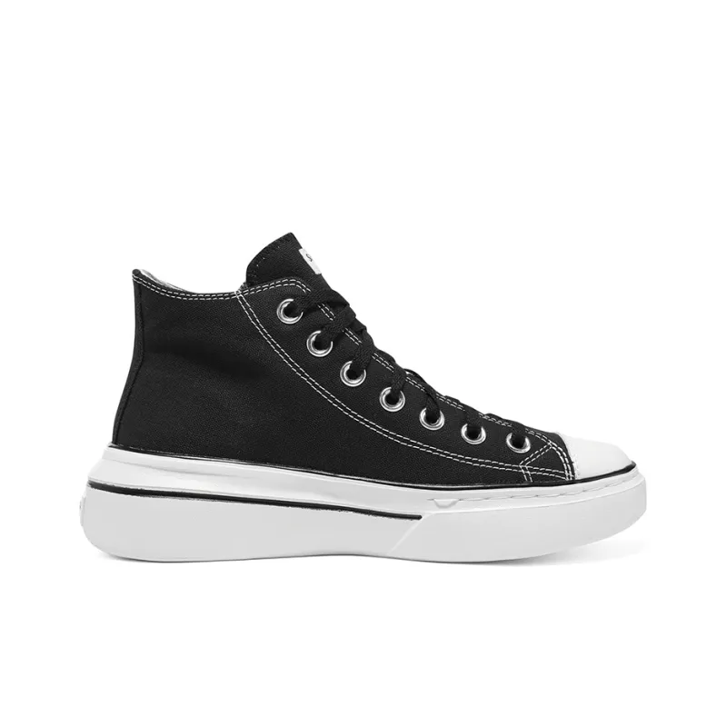 Skechers Anti Slip Wear Resistant Low Top Canvas Shoes Women's Black White-1
