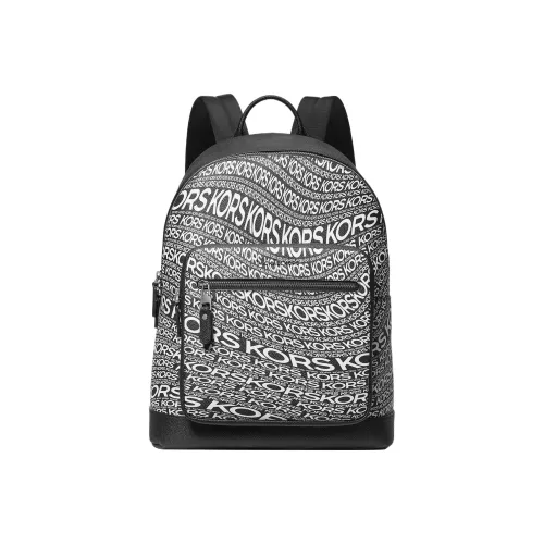 MICHAEL KORS Hudson Coated Canvas Backpack Men's Black White