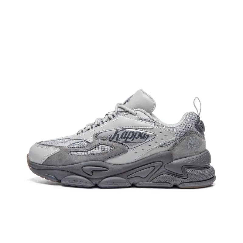 Kappa Cushioning Anti Slip And Wear Resistant Low Top Chunky Sneakers Unisex Gray-0