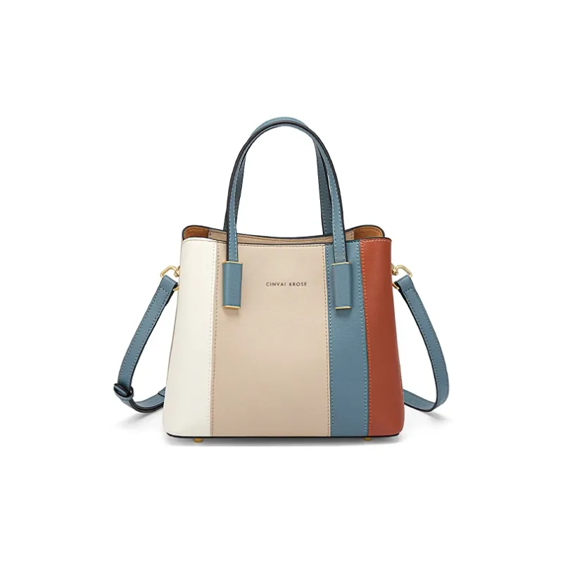 Simvay Clos Cow Leather With Ultra-Fine Shoulder Bag Crossbody Bag Tote Handbag Medium Size Women's Cream Apricot-2