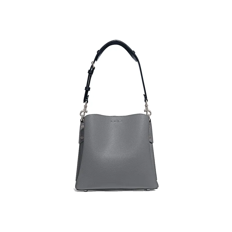 COACH Willow Split Cow Leather Tote Bag, Shopping Bag, Handbag, Shoulder Bag, Crossbody Bag Mini Women's Black-2