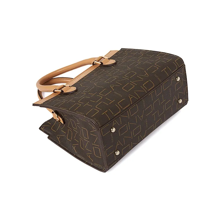 TUCANO PU Crossbody Bag Tote Mom Bag Shopping Bag Handbag Medium Size Women's Coffee-4