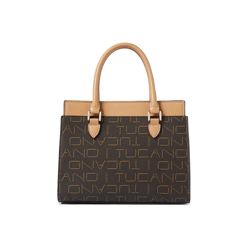 TUCANO PU Crossbody Bag Tote Mom Bag Shopping Bag Handbag Medium Size Women's Coffee-3
