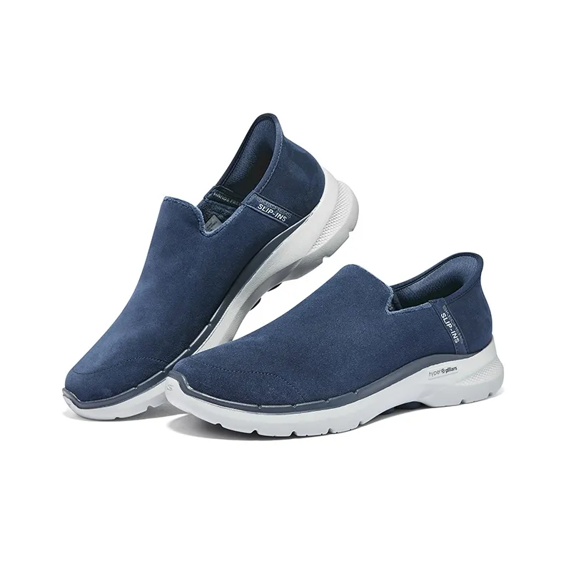 Skechers Cushioning Wear Resistant Low Top Running Shoes Men's Navy-3