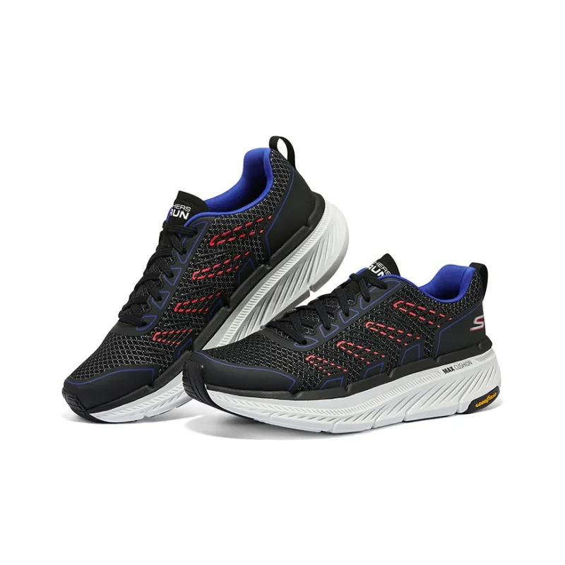 Skechers Cushioned Slip Resistant Low Top Running Shoes Men's Charcoal Black-3