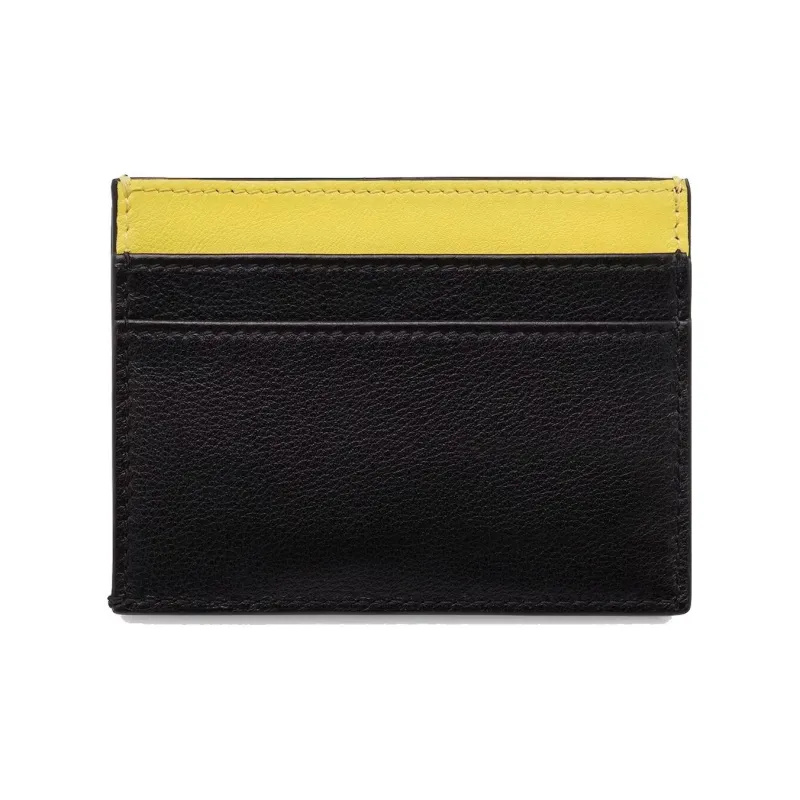 DIOR KAWS Collaboration Calfskin Card Holder Regular Men's Black-1