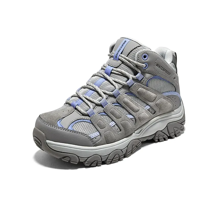 Skechers Slip Resistant And Breathable Mid Top Outdoor Shoes Women's Gray Blue-2