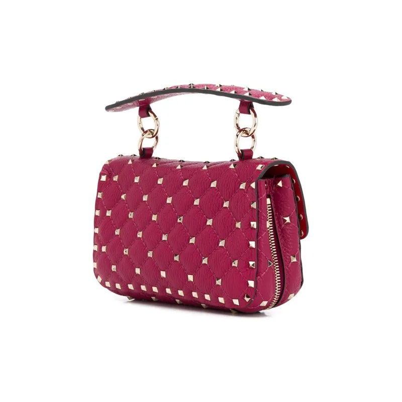 Valentino ROCKSTUD SPIKE Leather Portable Crossbody Bag Shoulder Bag Regular Women's Burgundy-1
