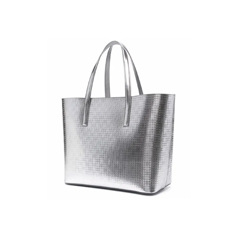 GIVENCHY Cow Leather Tote Bag Shopping Bag Handbag Unisex Silver-1