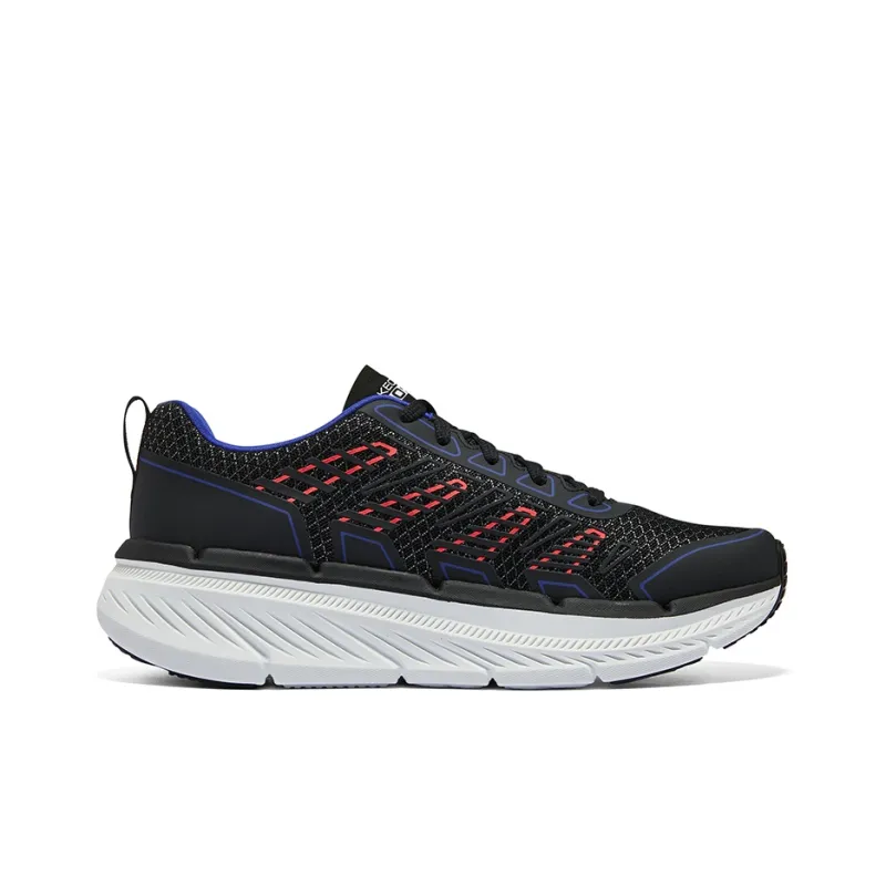 Skechers Cushioned Slip Resistant Low Top Running Shoes Men's Charcoal Black-1