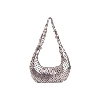 ZARA Metal Mesh Shoulder Bag Women's Silver