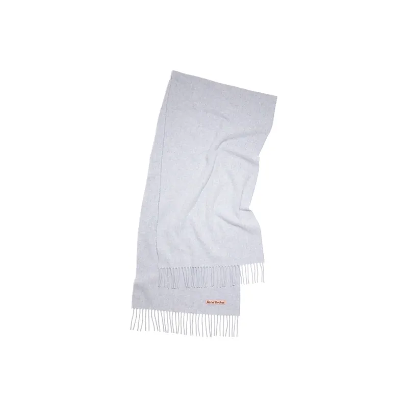 Acne Studios Logo tag Fringed Wool Scarf-0