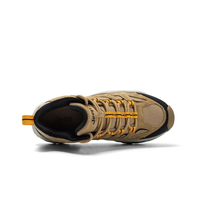 Jeep Abrasion Resistant High Top Chunky Sneakers Women's Sand-4