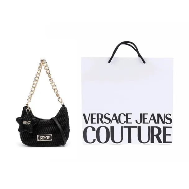 VERSACE JEANS COUTURE Polyurethane Portable Crossbody Bag, Shoulder Bag Women's Black-7