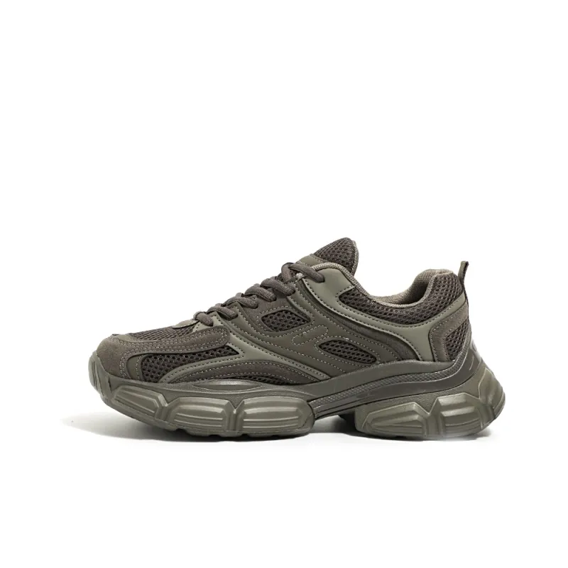 HUANQIU Cushioning Anti-Slip Wear-Resistant Breathable Balance Height Increasing Low-Top Chunky Sneakers Men's-0