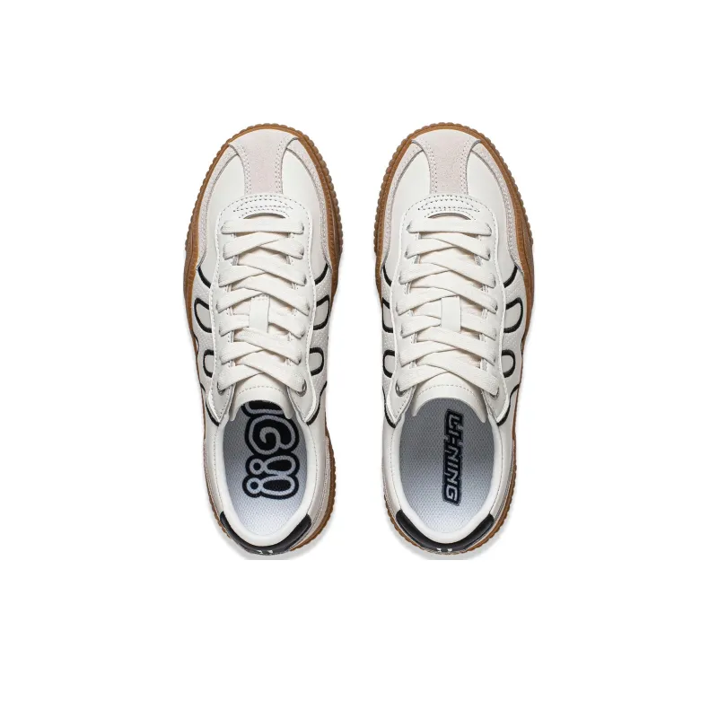 LiNing Yunchuan V2 Anti Slip Wear Resistant Low Top Trendy Board Shoes Women's White Black-3