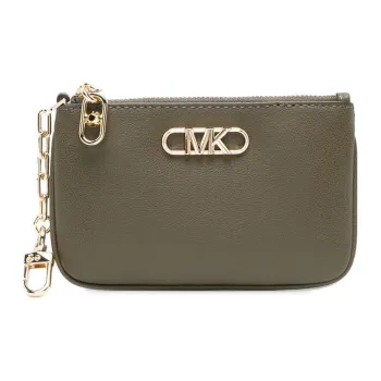 MICHAEL KORS PARKER Leather Card Holder Wallet Small Size Women's Olive Green