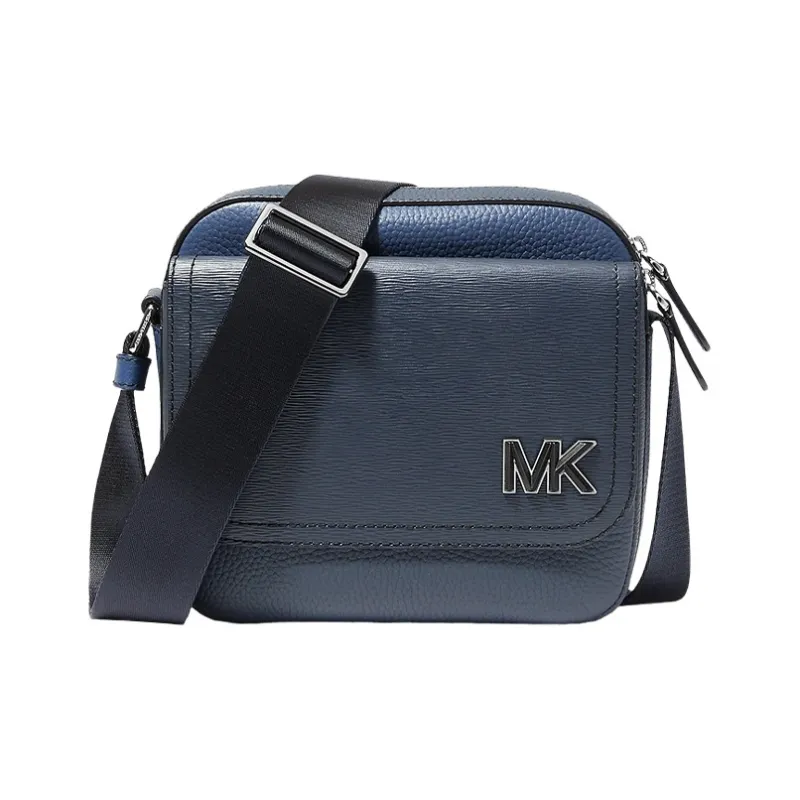 MICHAEL KORS Hudson Leather Camera Bag Shoulder Bag Crossbody Bag Large Size Men's Navy-0
